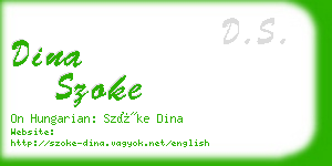 dina szoke business card